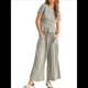 thumbnail image 1 of Conjunto de Dos Piezas para Mujer: Top Fruncido y Pantalón Conjunto Informal Bohemio de Cintura Alta con Bolsillos Gris XL, 1 of 7