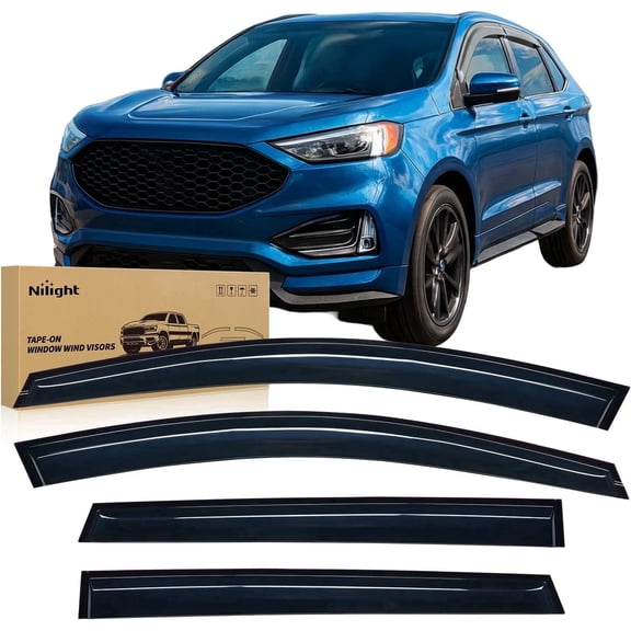 Nilight Window Visors for Ford Edge 2015 2016 2017 2018 2019 2020 2021 2022 2023 2024, Out-Channel Window Wind Deflectors Rain Guards -4PCS
