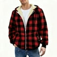thumbnail image 2 of Wutalume Mens Full Zip Lined Plaid Flannel Jacket with Warm Fleece Interior, Winter Coat for Outdoor Work and Casual Lightweight Fall Clothes,Red 2XL, 2 of 5