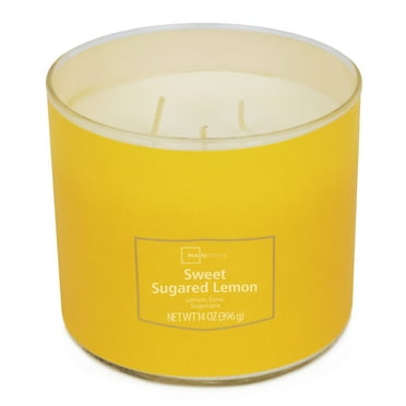 Mainstays 3-Wick Textured Wrap Sweet Sugared Lemon, 14-Ounce