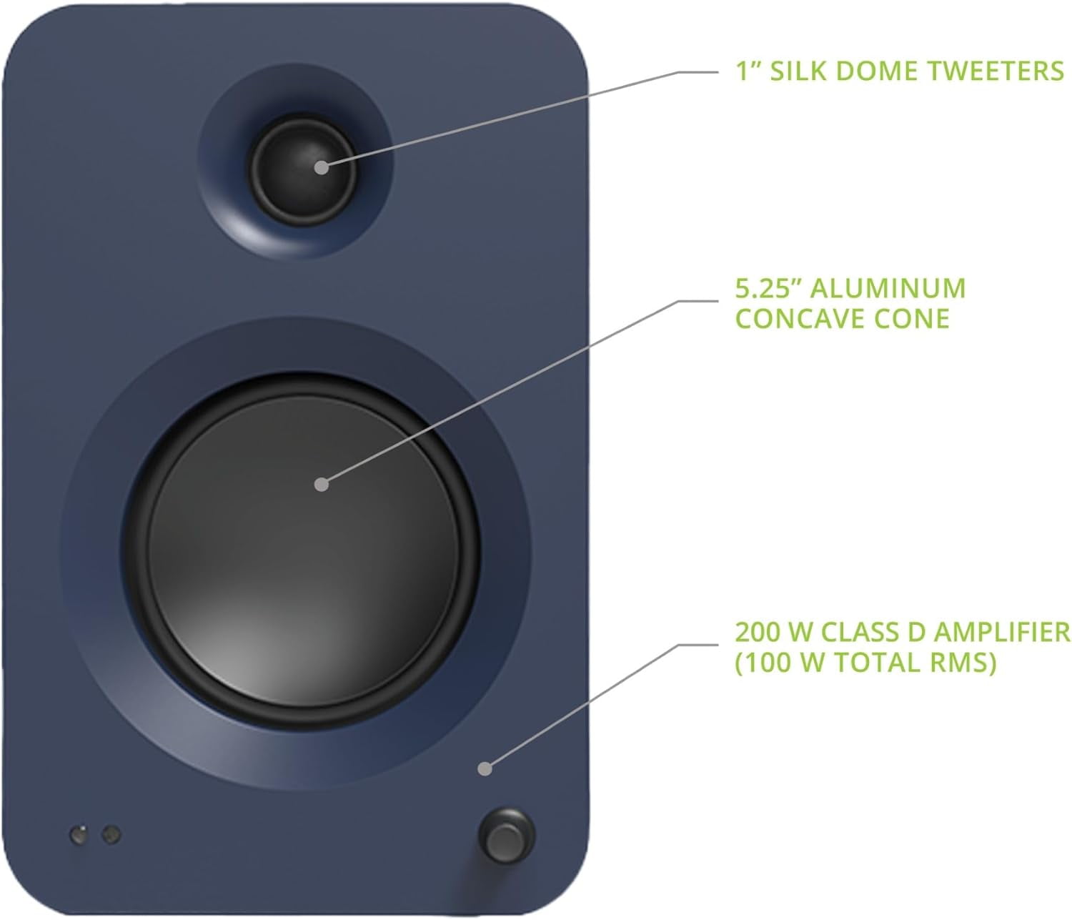 Kanto REN BLUE Bluetooth Powered Bookshelf Speakers - Matte Blue Pair with 1 Year Amber Protection Extension Plan (2024)