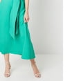 thumbnail image 3 of Debenhams Womens Twist Neck Fitted And Flared Midi Dress, 3 of 4