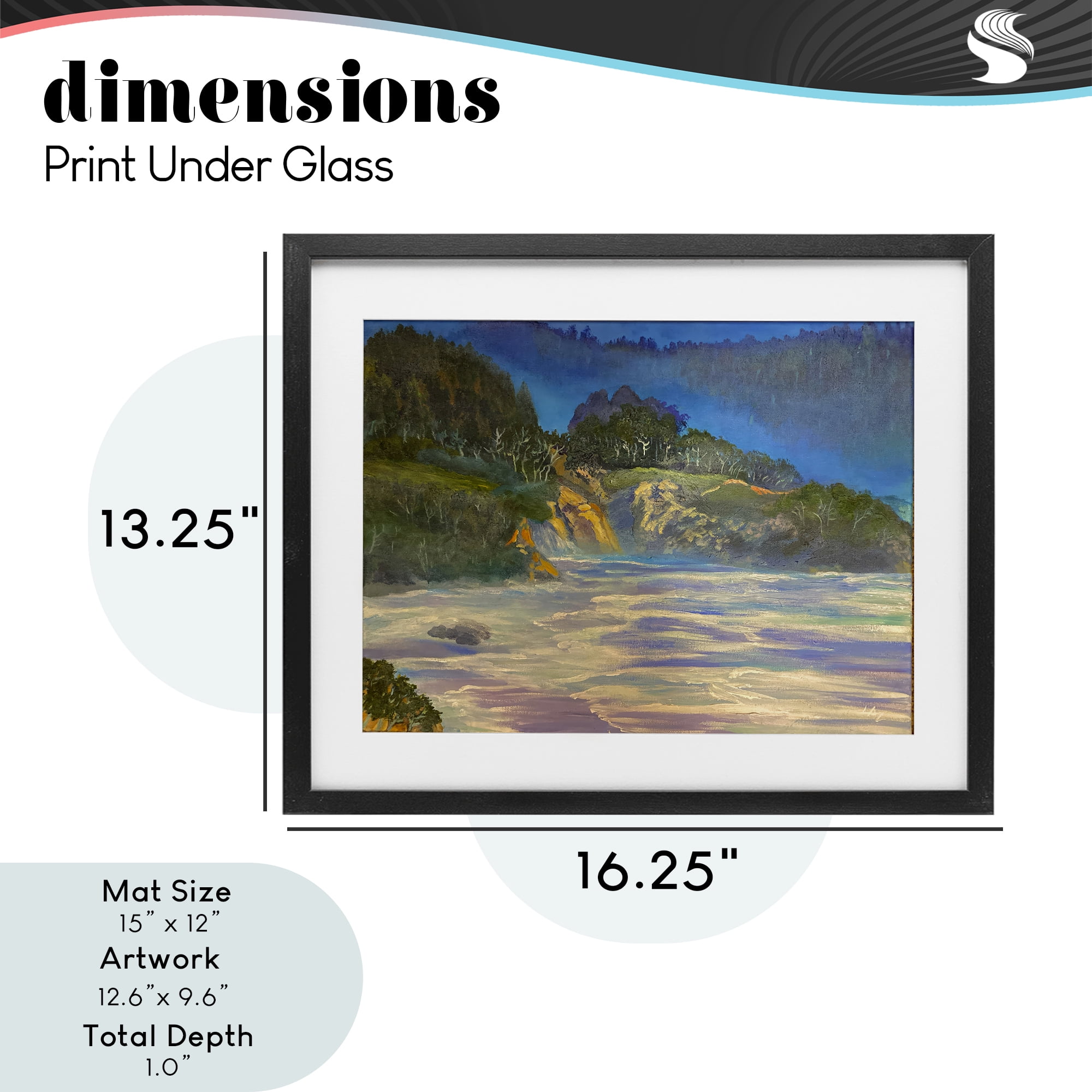 Stupell Industries Natural Wilderness Coastline Black Framed Print Under Glass, design by Lee Ann Zirbes