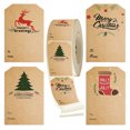thumbnail image 2 of Christmas Tree Kraft Paper Sticker Holiday Decoration Self-adhesive Gift Tag 300pcs, 2 of 8