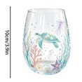 thumbnail image 2 of Sea Life Printed Stemless Wine Glass, Clear Reusable Glass Tumbler for Wine, Iced Coffee, Beach Party & Home Gathering, 2 of 4