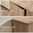 thumbnail image 4 of Hvoonc 34"W Fluted Sideboard Buffet Cabinet with Storage, Faux Marble Top, 2 Push-to-Open Doors, Adjustable Shelves, Modern Accent Cabinet for Dining Room, Living Room, Entryway, Natural Oak, 4 of 7