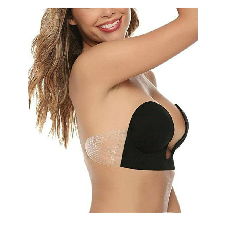 Women Push Up Strapless Sticky Adhesive Invisible Backless Bras Plunge  Reusable Magic Bra