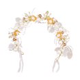 thumbnail image 1 of Diadema con diseño floral de mariposa, cinta ajustable, diadema para mujer, perlas sintéticas, circonitas cúbicas, estilo griego bohemio, tocado de hadas para bodas y damas de honor., 1 of 8