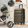 thumbnail image 2 of Hardshell ABS Luggage Set, 24-Inch Checked Suitcase with Spinner Wheels, Lightweight Travel Luggage with 2 Packing Cubes for Men & Women, 2 of 9