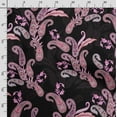 thumbnail image 3 of Soimoi Asian Paisley Printed, Japan Crepe SatinFabric, by The Yard 54 Inch Wide, Decorative Sewing Fabric for Dresses Kimonos Gowns, Purple & Black, 3 of 5