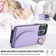 thumbnail image 2 of for iPhone 14 Plus Wallet Case with Card Holder Women Men, Flip PU Leather Kickstand Shockproof Protective Phone Cover Magnetic Clasp 360 Rotation Ring Stand for iPhone 14 Plus, Purple, 2 of 6