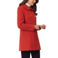 thumbnail image 4 of Unique Bargains Women's Peter Pan Collar Double Breasted Winter Trench Coat M Red, 4 of 6