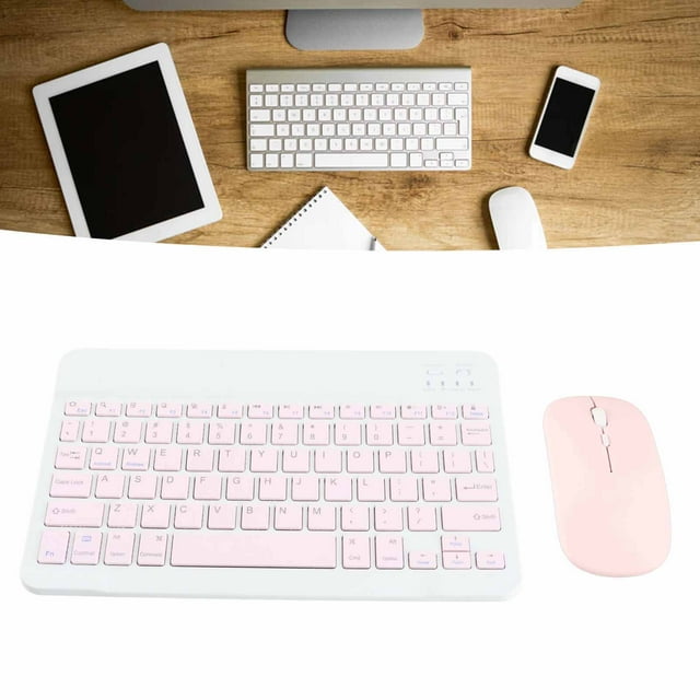 10 Inch Keyboard Set, Composite Keys with USB Charging Ultra Thin Quiet Wireless and Mouse, 4D Adjustable DPI, for Cellphone Laptop Tablet
