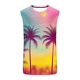 thumbnail image 4 of Camisas de Suéter Casual de la Impresión de la Moda sin Mangas, Cuello Redondo Tanque Deportivo para el Verano, 4 of 5