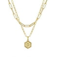 thumbnail image 1 of Collar de cadena chapado en oro para mujer Collar de capas con colgante de letra hexagonal Wmkox8yi sjalhkljlk5827, 1 of 1