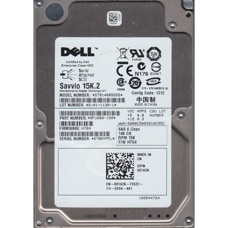 ST9146852SS, 6TB, PN 9FU066-150, FW HT64, Dell 146GB SAS 2.5 Hard Drive