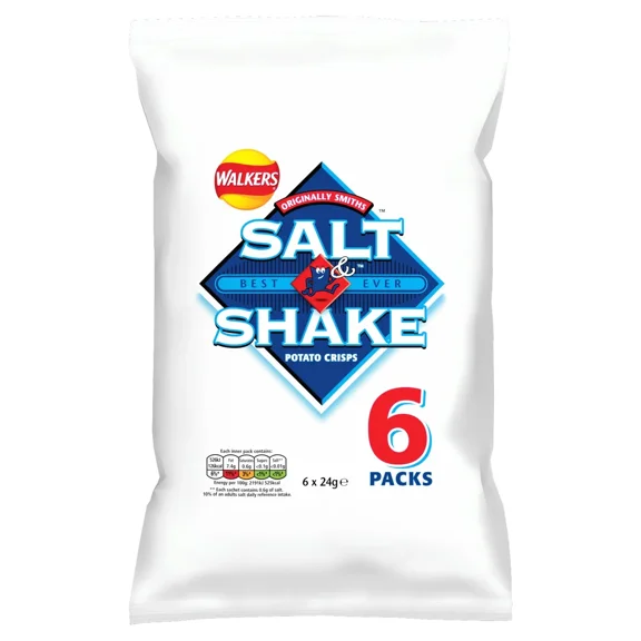 Walkers Salt & Shake Multipack Crisps - Pack of 6 - British Crisps