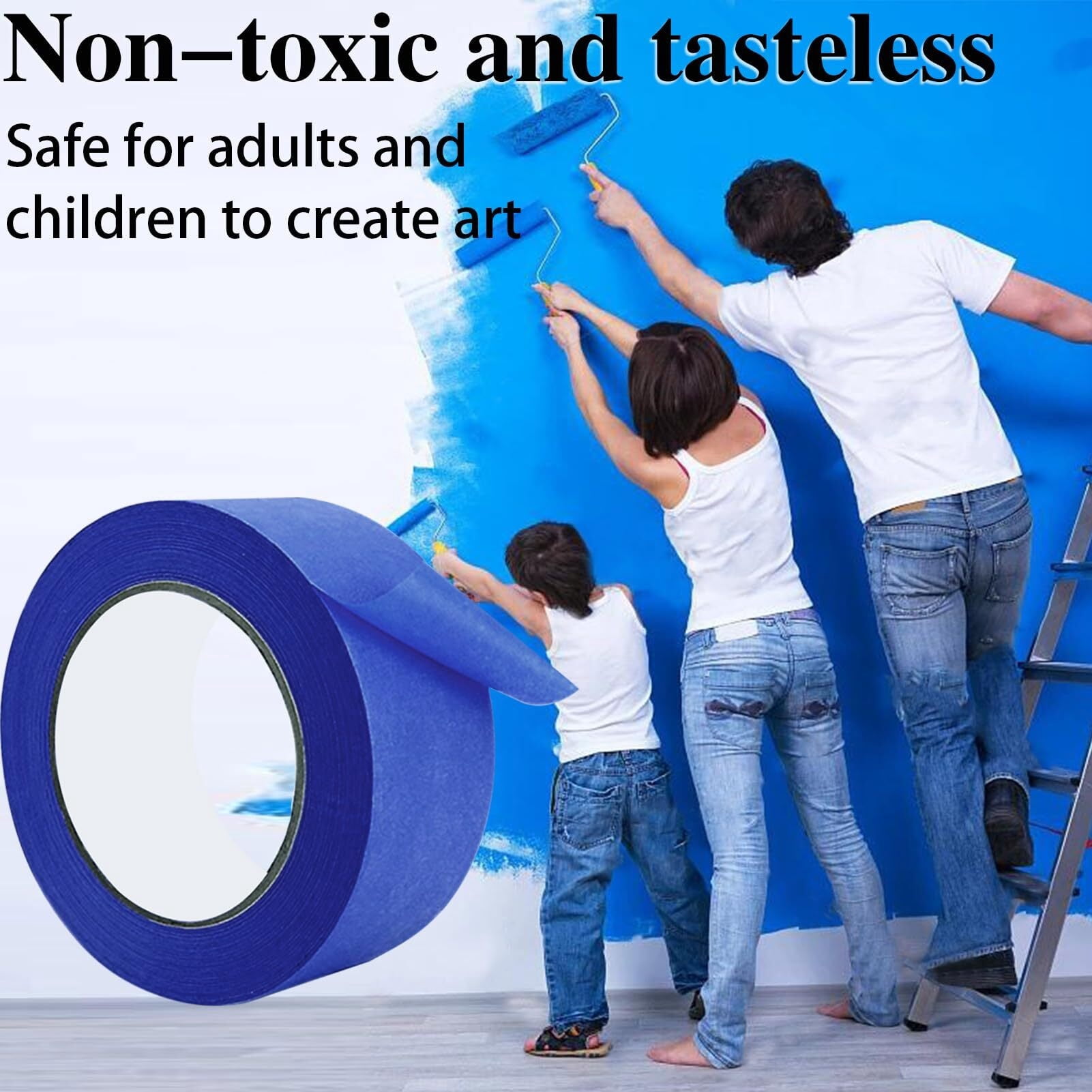 Painters Tape 2 Inch Wide, 4-Packs Blue Painters Tape for General Purpose Use, 2 Inches X 55 Yards X 4 Rolls, 330 Yards in Total