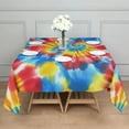 thumbnail image 3 of Colorful Tie Dye Pattern Square Tablecloth,Waterproof Square Table Cover,Wipeable Spillproof Washable Table Cover for Home Kitchen Party Decor 60"x60"(152x152cm), 3 of 6