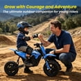 thumbnail image 3 of Track Seven 24V Electric Dirt Bike for Kids, Official Licensed Honda Electric Motorcycle, Up to10 Mph, Twist-Grip Throttle, 12" Pneumatic Tires, Bluetooth, Music, Motorcycle for Kids 6+, Blue, 3 of 9