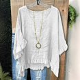 thumbnail image 2 of MEICHEN Women's V Neck T Shirts Casual 3/4 Sleeve Loose Fit Tops Solid Color Fashion Tees Lightweight Blouse, 2 of 5