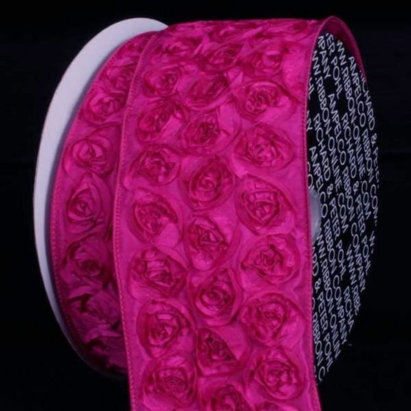 The Ribbon People Pink Contemporary Roses Wired Craft Ribbon 4" x 10 Yards
