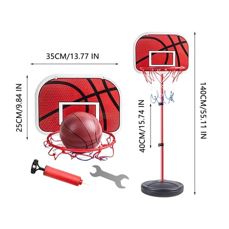 Oioii Adjustable Basketball Stand 63-170CM Height Retractable Design Complete Hoop Toy Set Stable Structure Anti-fall Perfect for Indoor Outdoor Sports and Leisure Shooting Play As Shown