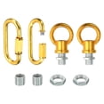 thumbnail image 1 of Unique Bargains M10 Lamp Female Loop Holder with Chain Quick Link Lifting Eye Nut Hook Ring 88 Lbs Load Gold, 1 of 5