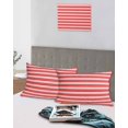 thumbnail image 5 of Boho Red Stripe Pillow Covers Standard Size 2 Pack, Abstract Geometric White Minimalist Soft Bed Throw Pillowcases Breathable Cooling Long Lumbar Body Pillow Sham Cover for Bed Sofa 20''x26'', 5 of 7