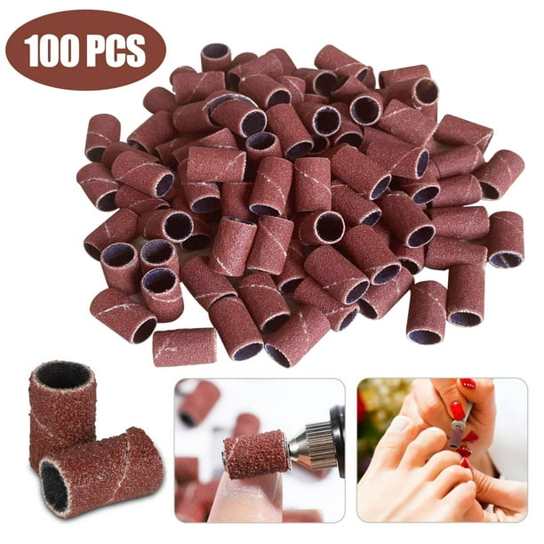 100pcs Professional Nail Sanding Bands, TSV Nail Drill Bits Grits File