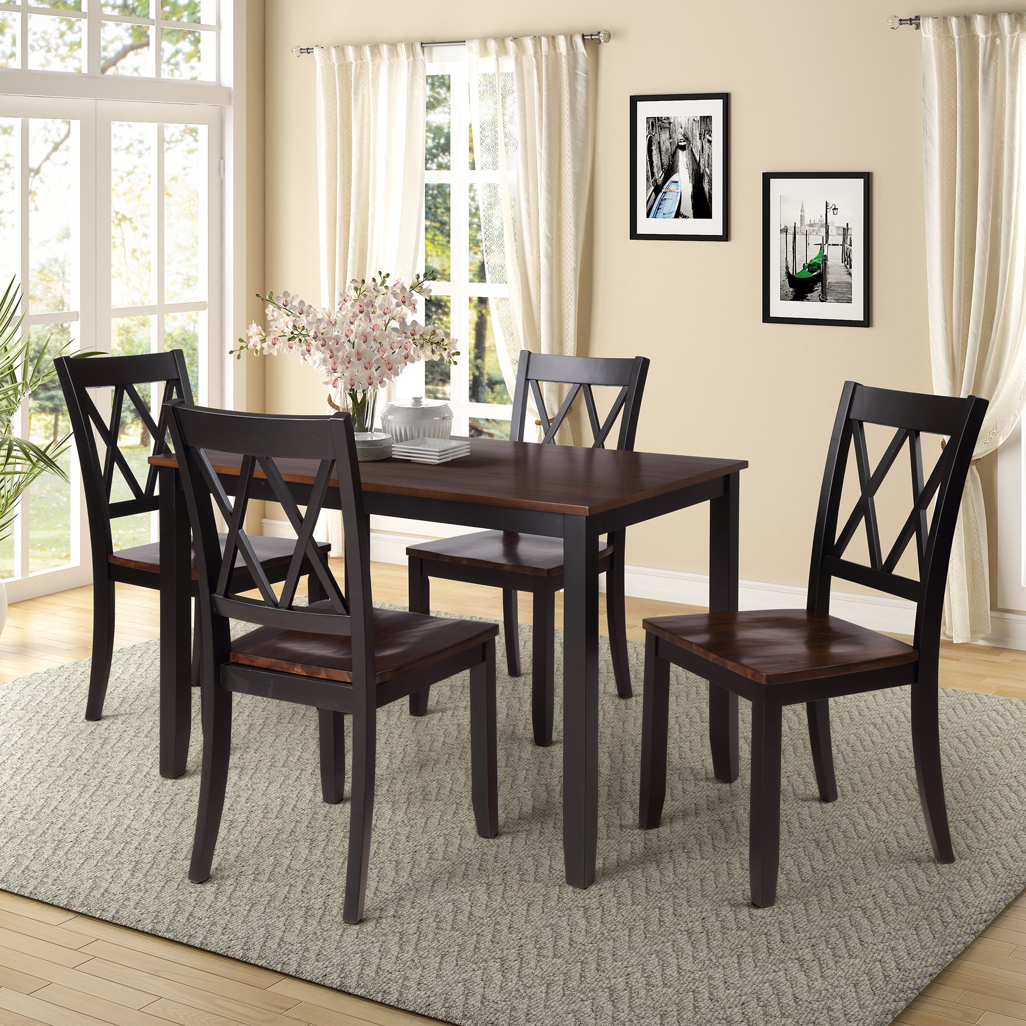 enyopro dining table with chairs 5 pcs wood dining kitchen table set  space saving table and chairs breakfast nook corner table set for 4  modern