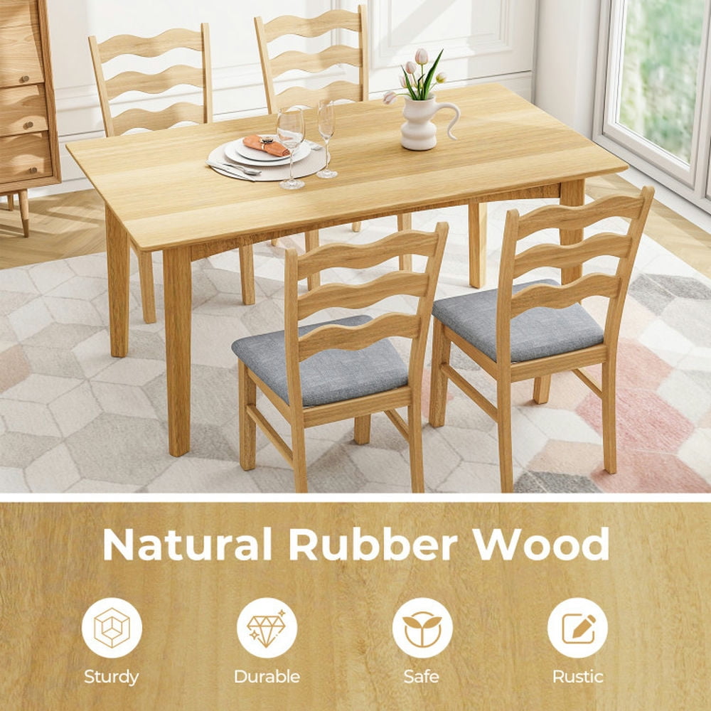 Demi Bonn Set of 2 Dining Chair Linen Fabric Upholstered Kitchen Chairs with Padded Seat for Dining Room Living Room, Beige