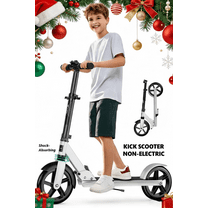 LNOW Kick Scooter for Ages 5 , Kid, Teens & Adults,Max Load 220 LBS,8IN Big Wheels,4 Adjustable Levels,Lightweight, Foldable