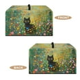 thumbnail image 4 of TSOVTHRID Microwave Oven Dust Cover with Handle Stain-Resistant Universal Toaster Oven Cover Oil-Proof Small Appliance Dust Covers, Black Cat Floral Butterfly Green Print, 18.25"W x 14.5"D x 11"H, S, 4 of 7