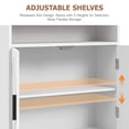 thumbnail image 5 of VECELO Bathroom Wall Cabinet, Medicine Cabinet with Open Partition and Four hooks, Modern Storage Cabinet with Open and Hidden Storage Space, for Bathroom, Living Room, Kitchen, White, 5 of 13