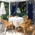 thumbnail image 6 of Outdoor Curtains for Patio Waterproof, Gold White Snowflakes Christmas Grommet Gazebo Curtains Drapes for Porch, Pergola,Backyard,Outside, 2 Privacy Panels 54 x 95 Inch, Winter Navy Blue, 6 of 9
