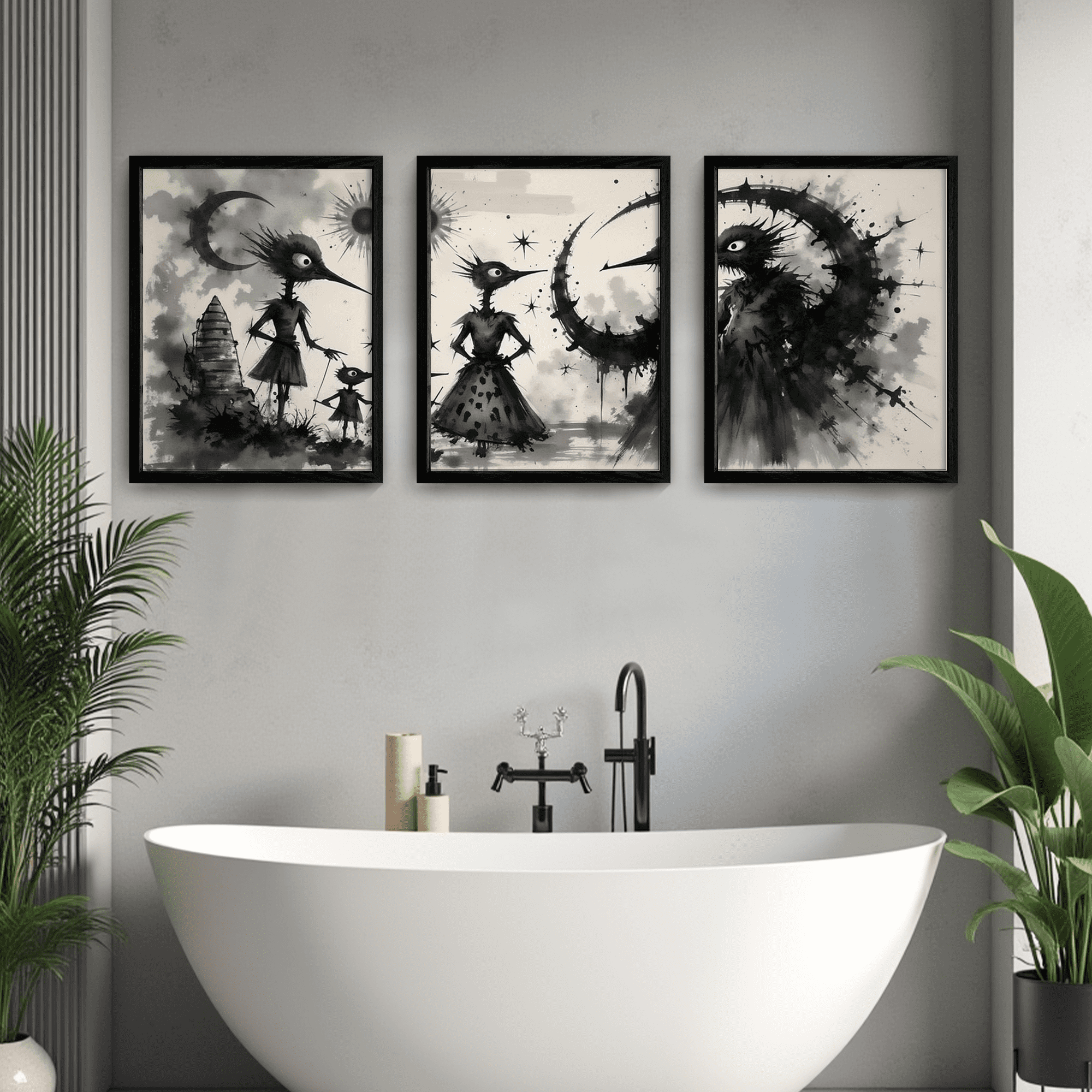MAYEERTY Modern Abstract Wall Art Painting, Living Room Decor, Black MDF Frame, 7.87"x9.84"