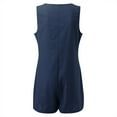 thumbnail image 5 of Pxiakgy jumpsuits for women Womens Suspenders Solid Color Button Strap Pocket V Neck Casual Women's Shorts womens jumpsuit one piece jumpsuit Blue + L, 5 of 5