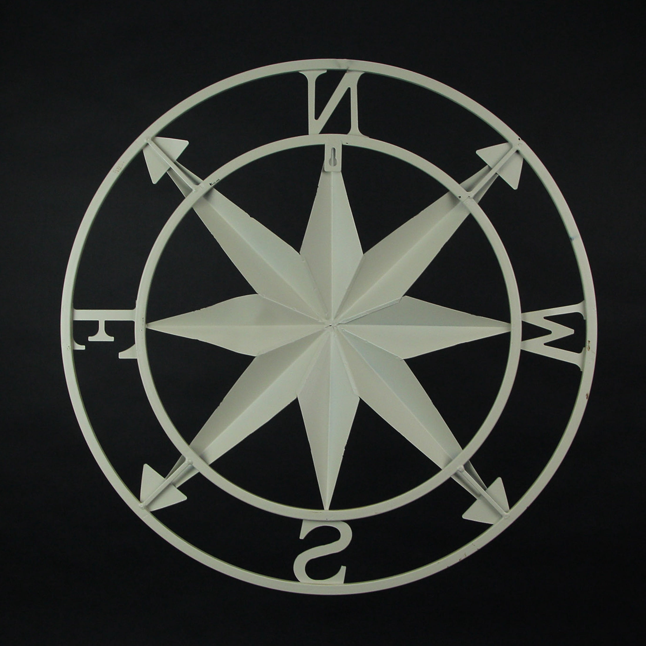 Zeckos White Metal Nautical Compass Rose Hanging Wall Décor 20.5 inch
