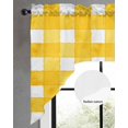 thumbnail image 3 of Yellow Plaid Swag Valances for Windows, Watercolor Grid Checker Gingham Farmhouse Swag Curtains for Kitchen, Living Room, Small Window Treatments Drapes Curtains for Cafe, Bathroom, Bedroom, 56"x36", 3 of 6