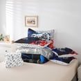 thumbnail image 6 of Feelyou Video Gamer Gamepad Twin Bedding Sets 7-Piece, Blue Red Watercolor Splatter Bedding Comforter Set, Honeycomb Abstract Reversible Sheet Sets, Lightweight Room Decor, 6 of 8