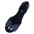 thumbnail image 4 of Bmisegm Ladies Summer Pearl Bow Jelly Beach Large Size Flat Transparent Sandals Single Shoes Womens Sandals Summer Black 6.5, 4 of 5