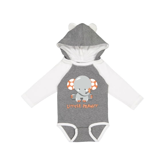 Inktastic Little Peanut Cute Baby Elephant Boys or Girls Long Sleeve Baby Bodysuit