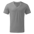 thumbnail image 2 of BOBOGOJP T-Shirts à Manches Courtes pour Hommes, Extensibles, Col Rond (Gris, 3TG), 2 of 5
