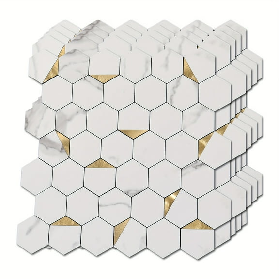 Art3d 10-Sheet Peel And Stick Hexagon Wall Panels For Kitchen Décor, Self-Adhesive Floor Tiles And Room Decor