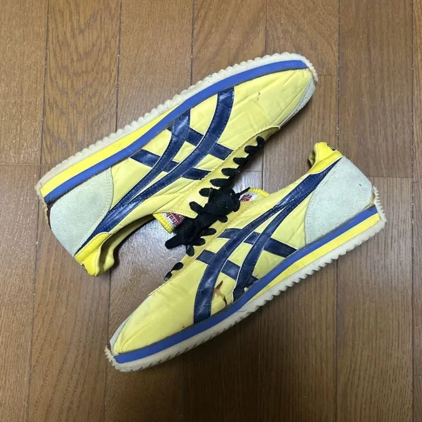 Vintage 70's Onitsuka & Tiger Montreal II Og Yellow Navy Made in Japan Sneaker Men