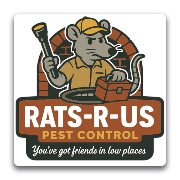 Magnet Me Up Rats-R-Us Pest Control Magnet - 5" Funny Car Magnet for Adults