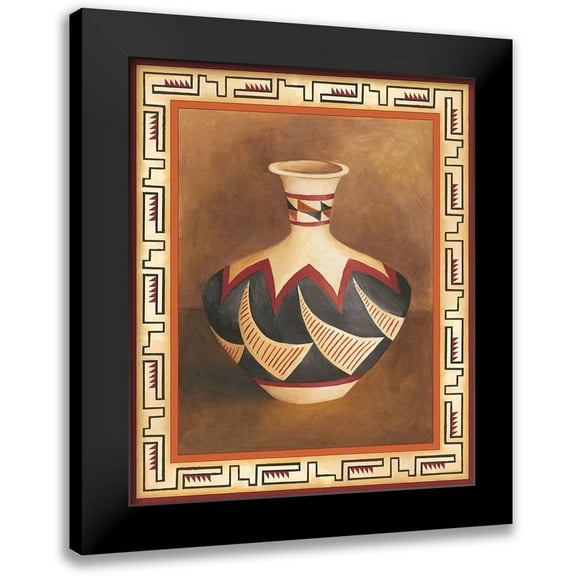 Zarris, Chariklia 12x14 Black Modern Framed Museum Art Print Titled - Southwest Pottery II