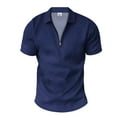 thumbnail image 3 of Sngxgn Men's Classic Fit Short Sleeve Polo Shirt(Navy,L), 3 of 5