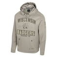 thumbnail image 3 of Men's Colosseum Oatmeal Wisconsin Badgers Big & Tall Operation Hat Trick Battalion Hoodie Sweatshirt, 3 of 4